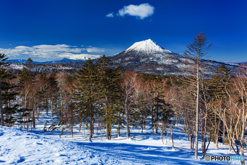 北海道・釧路市 冬の雄阿寒岳