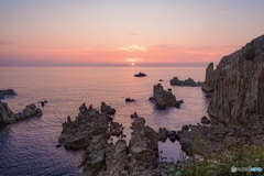 福井県・東尋坊の夕日 2
