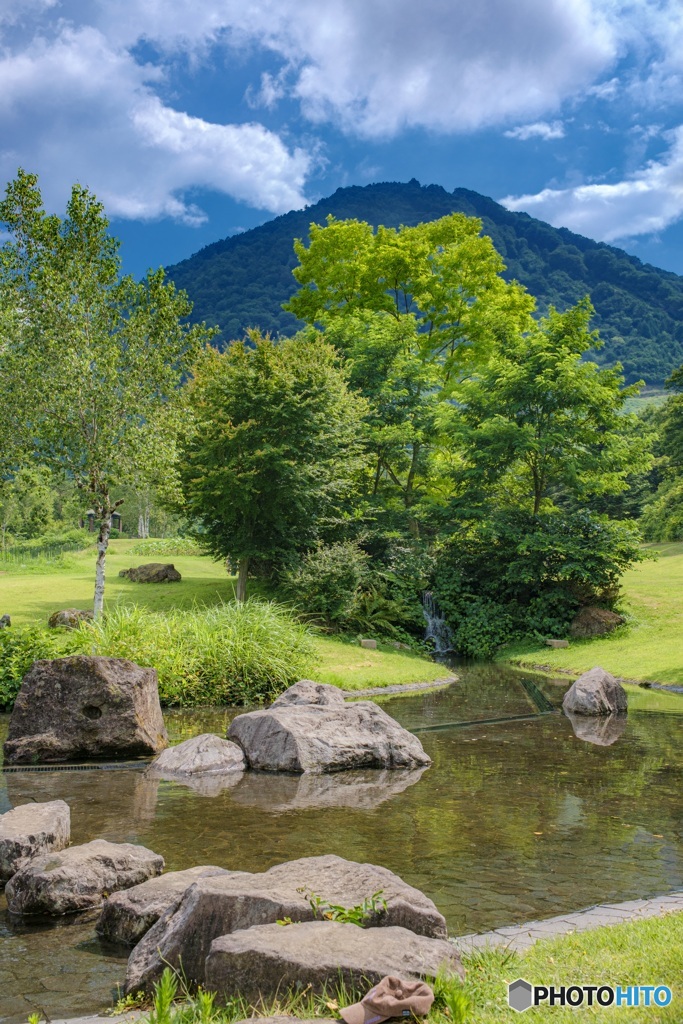 長野県・木島平村 やまびこの丘公園の風景
