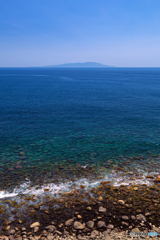 静岡県・伊豆稲取から望む伊豆大島の風景