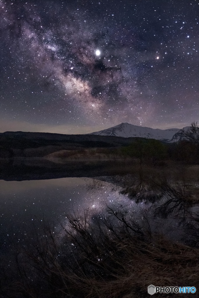 秋田県・冬師湿原の天の川 3