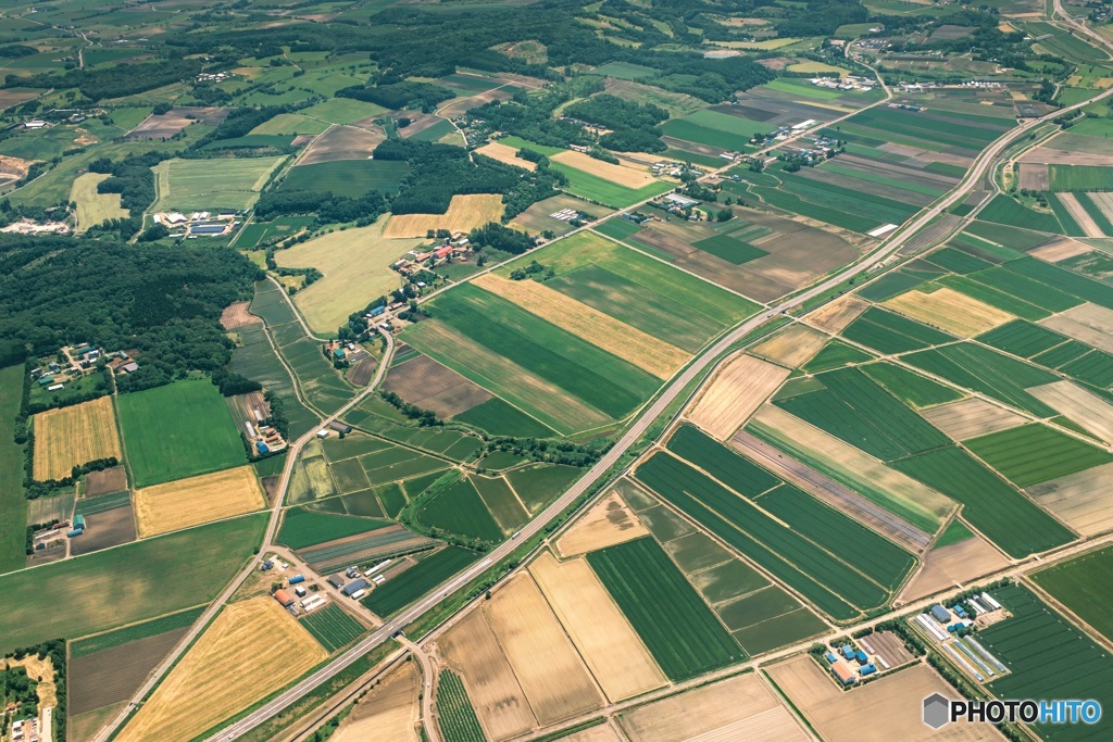 北海道・空から眺める千歳市の風景 1