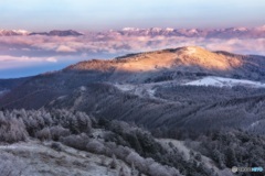 長野県・美ヶ原高原 霧氷と雲海