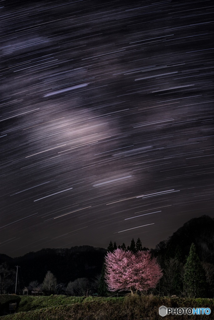 長野県・白馬村 銀河流れる春の夜