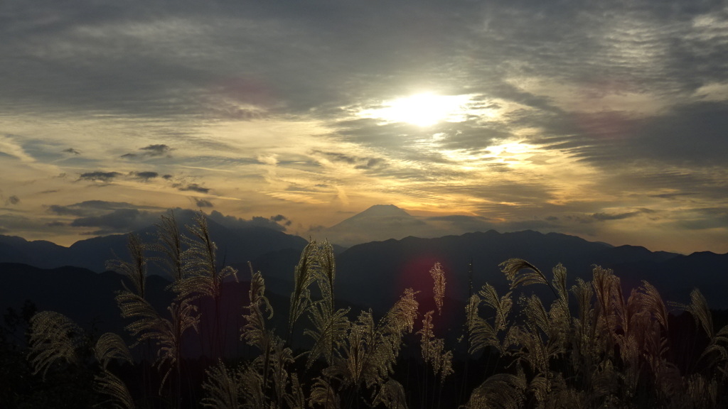 高尾山からの富士山（夕焼け）