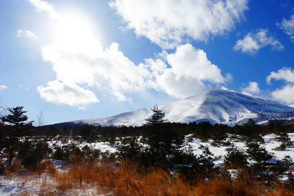 真っ白な浅間山