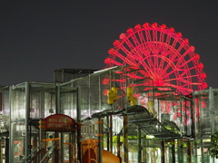 夜の遊園地