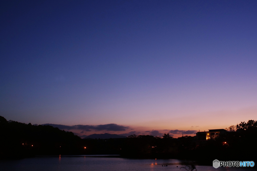 鳥羽池の夕暮れ(^o^;