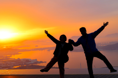 瀬戸内の夕陽を浴びて