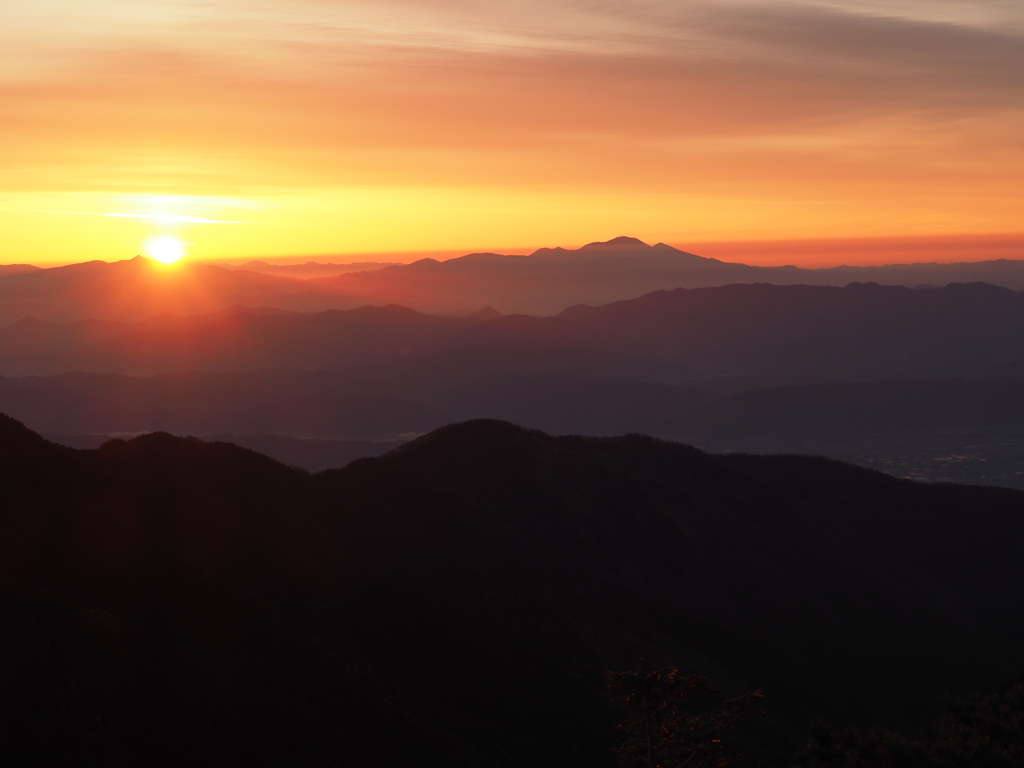 浅間山　日の出