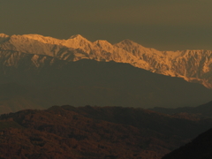 安曇野東山より白馬三山を望む