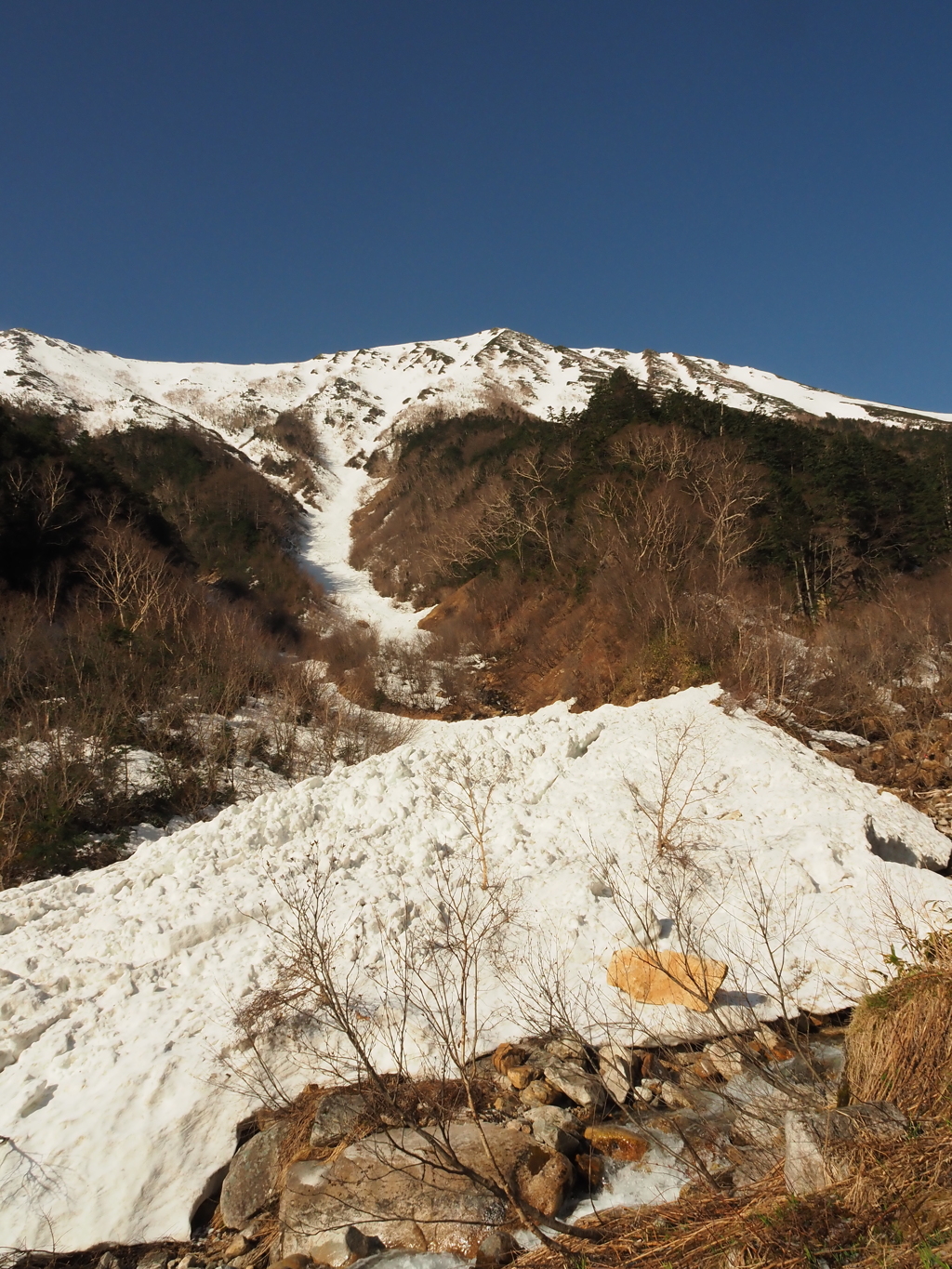 常念岳　笠原沢　デブリ