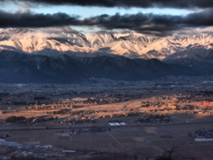 厳寒の朝　安曇野