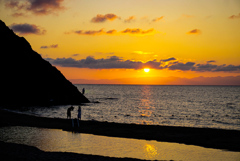 日本海に沈む夕日