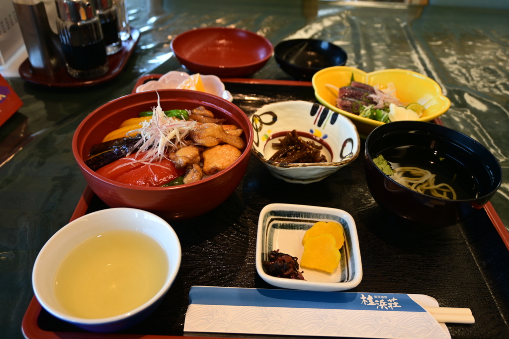 桂浜で昼食