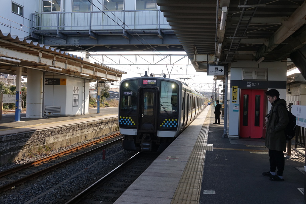 大原駅より外房線で東京駅へ