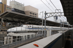 あおなみ線のホームから東海道新幹線のN700系を撮影！
