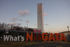 日本海側で一番高い建物と新潟のシンボルマーク