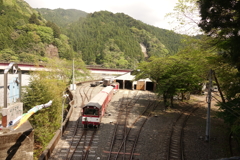 両国吊橋からの大井川鉄道井川線