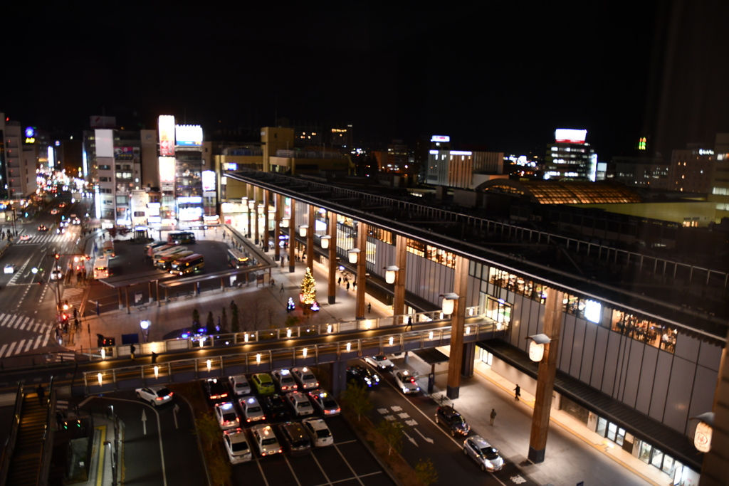 某ホテルからの長野駅の夜景