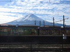 河口湖駅前から眺める富士山！