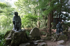 松尾芭蕉の銅像　奥の細道