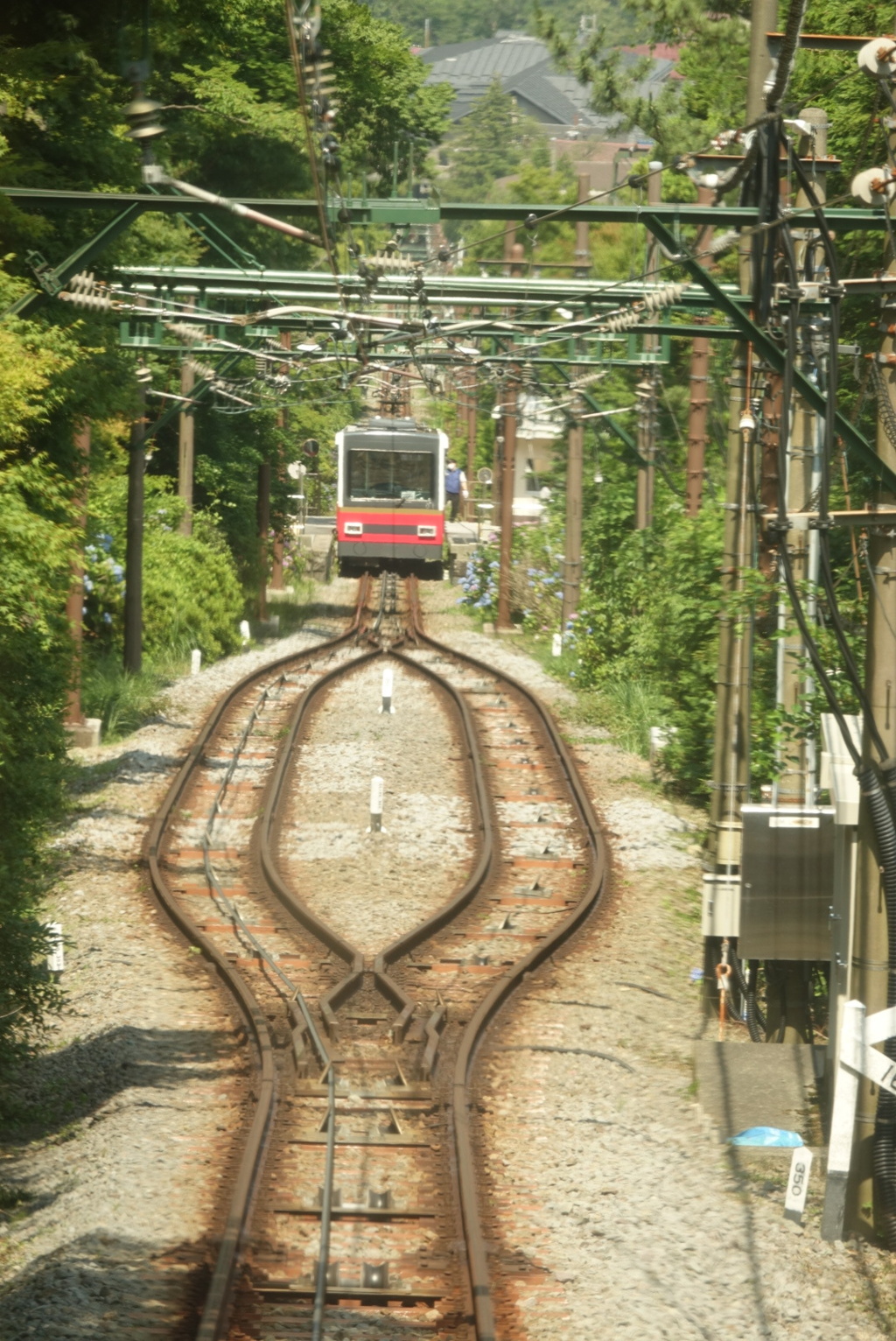 ケーブルカーの交換場所
