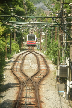ケーブルカーの交換場所