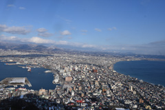 函館山山頂展望台から函館市内を眺める