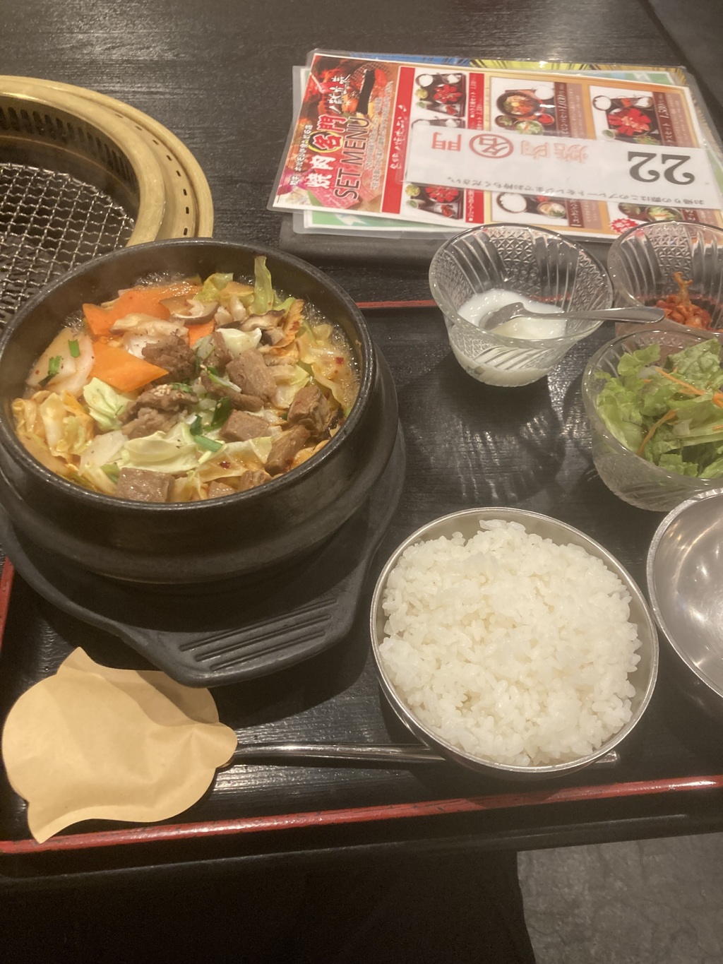 カルビキムチ鍋うどんのセット