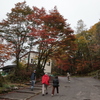 紅葉している新穂高温泉