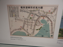 横浜市電の運輸系統案内図