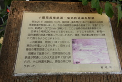 小田原馬車鉄道　電気鉄道湯本駅跡
