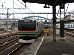 大宮駅に進入する湘南東京ライン