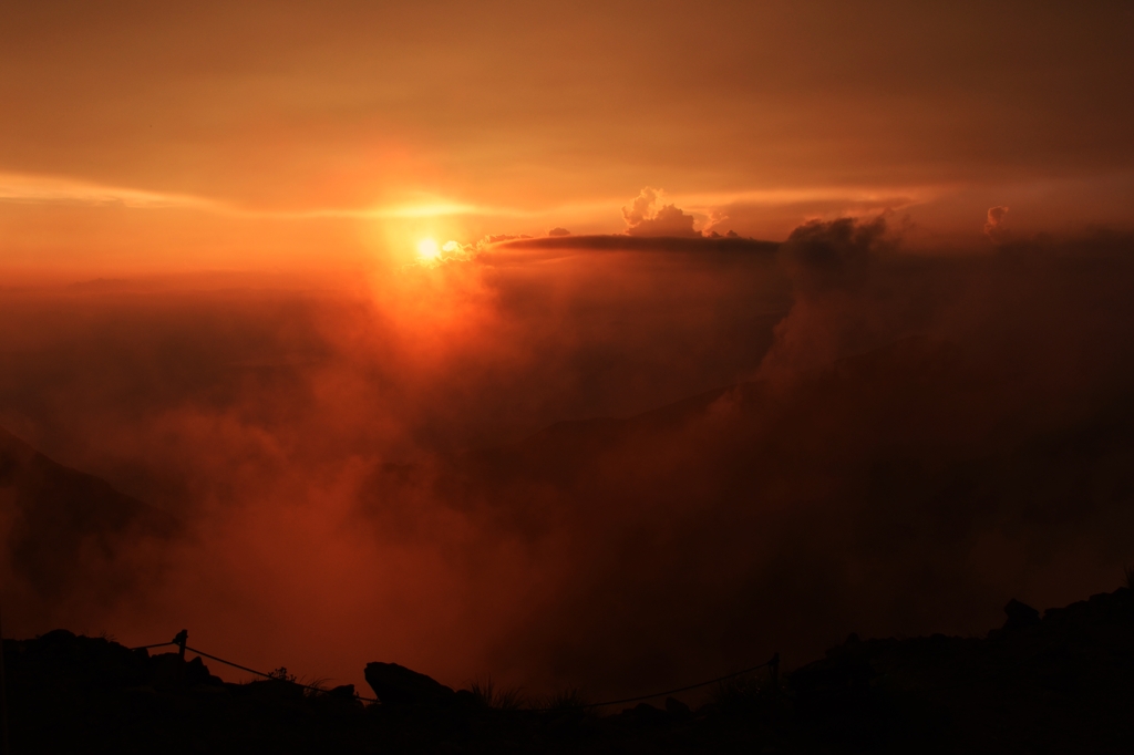 山の夕日 2018