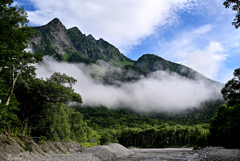 梓川と明神岳