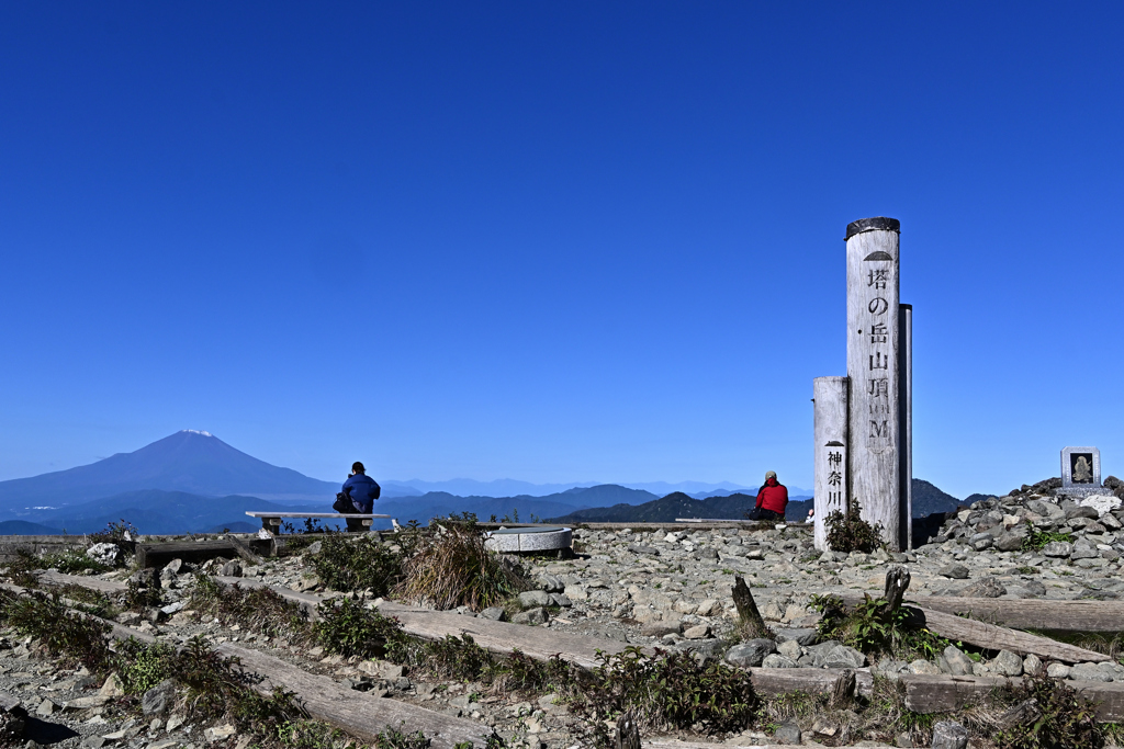 山頂から富士