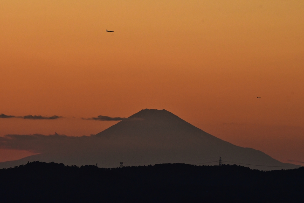 富士山と飛行機