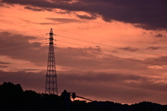 茜色の夕景