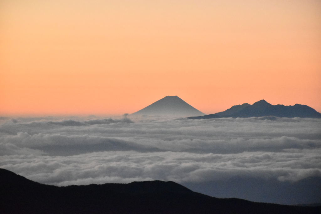 槍ヶ岳からの富士山