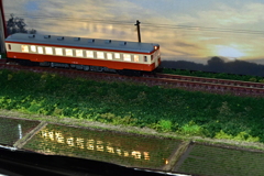 夕景のローカル線