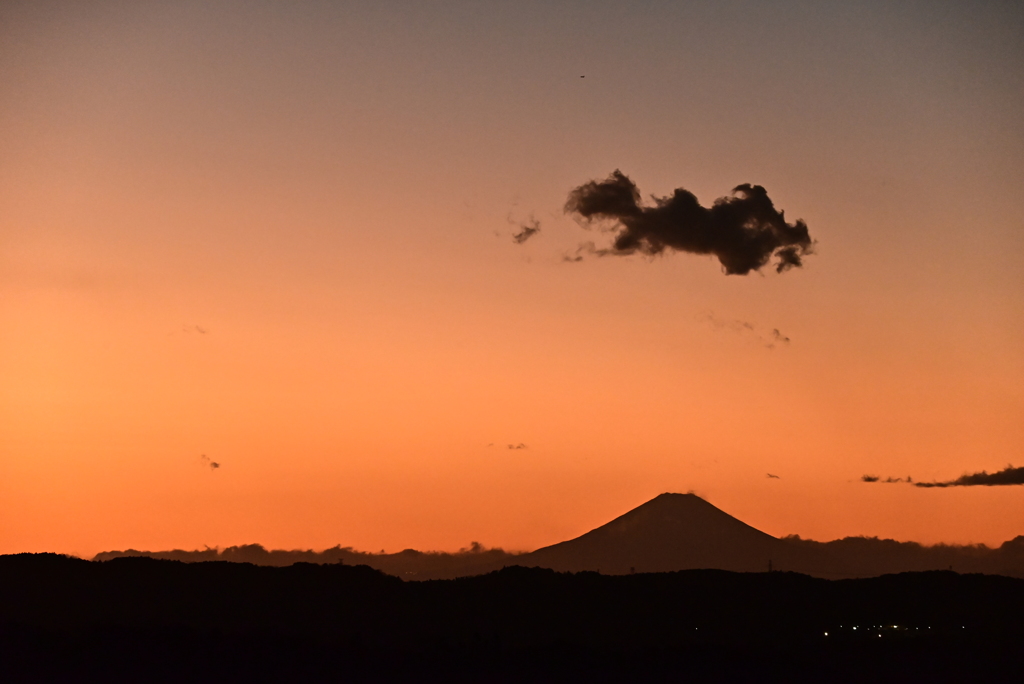 12月の夕富士