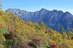 紅葉と穂高岳