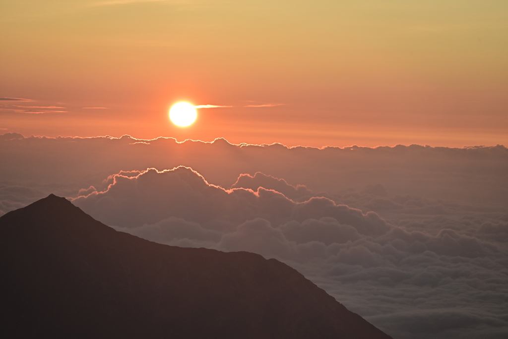 穂高岳の朝