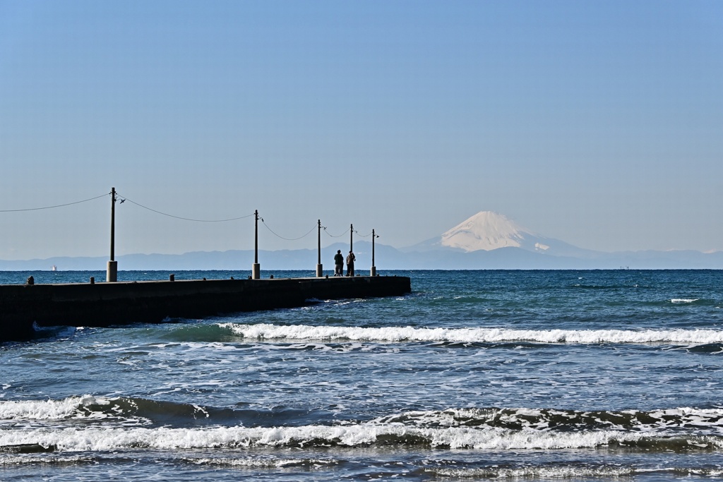 岡本桟橋と富士山