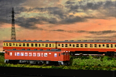 中房総鉄道の夕景