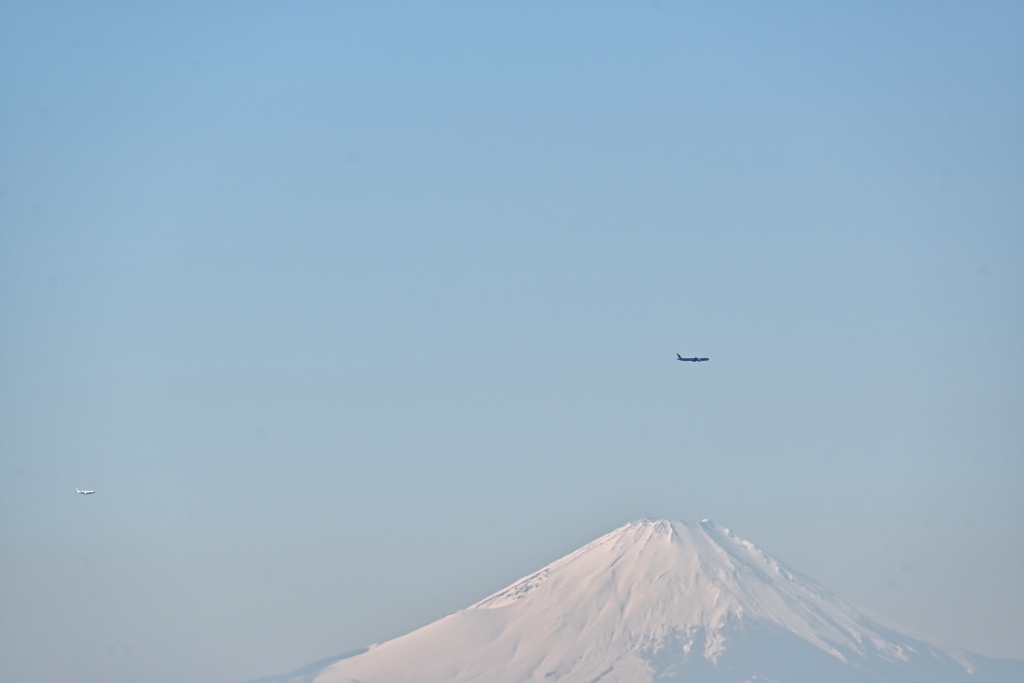 富士山上空通過