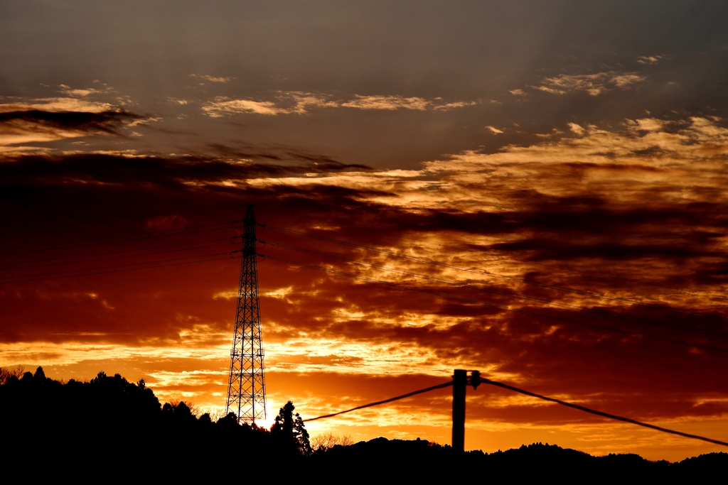 １月の夕空