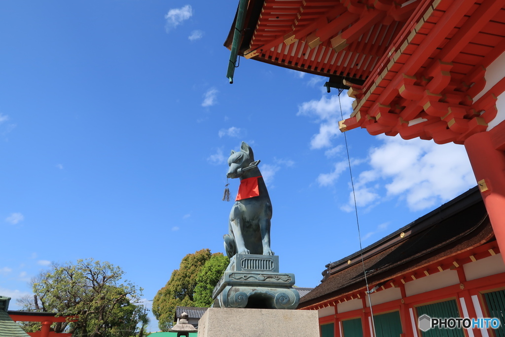 青空と鍵稲荷