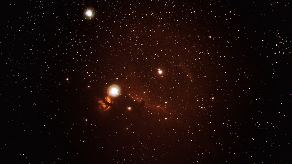 オリオン座　燃木星雲(NGC2024)  馬頭星雲(IC434)